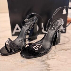 Aqua Black Heels Sleek Polished Formal